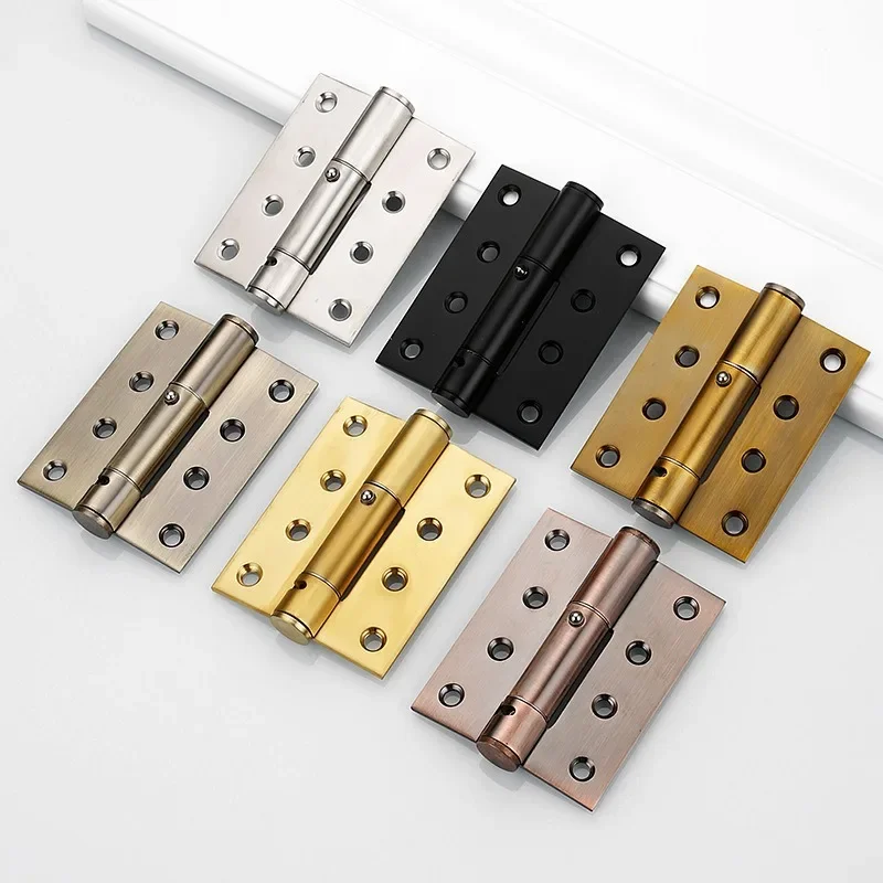 4 "5" 304 Stainless Steel Spring Hinge Hydraulic Buffer Invisible Door Damping Hinge Automatic Door Closing Rebound Door Closer