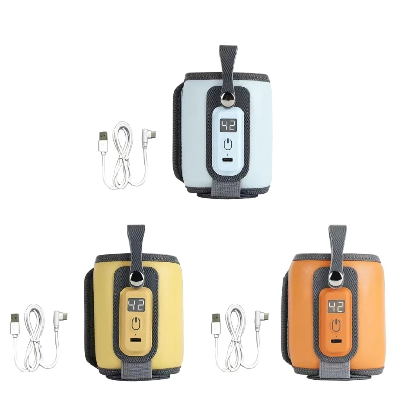 

Портативный USB-подогреватель для бутылочек с ЖК-дисплеем, регулируемая температура, подогреватель молока для путешествий, 5 38