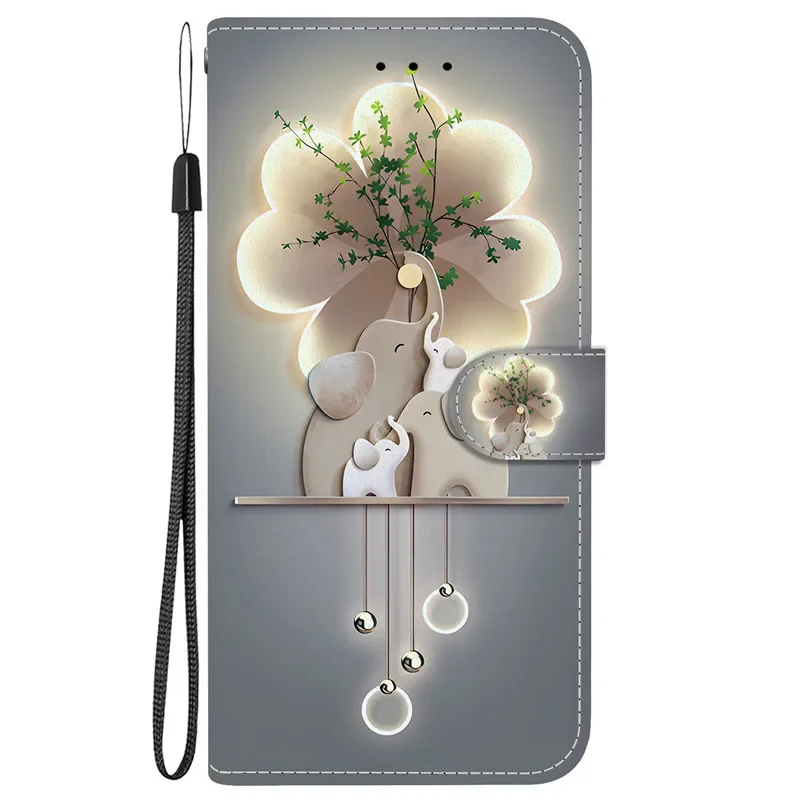Leather Flip Wallet Case with Magnetic Stand and Cute 3D Design