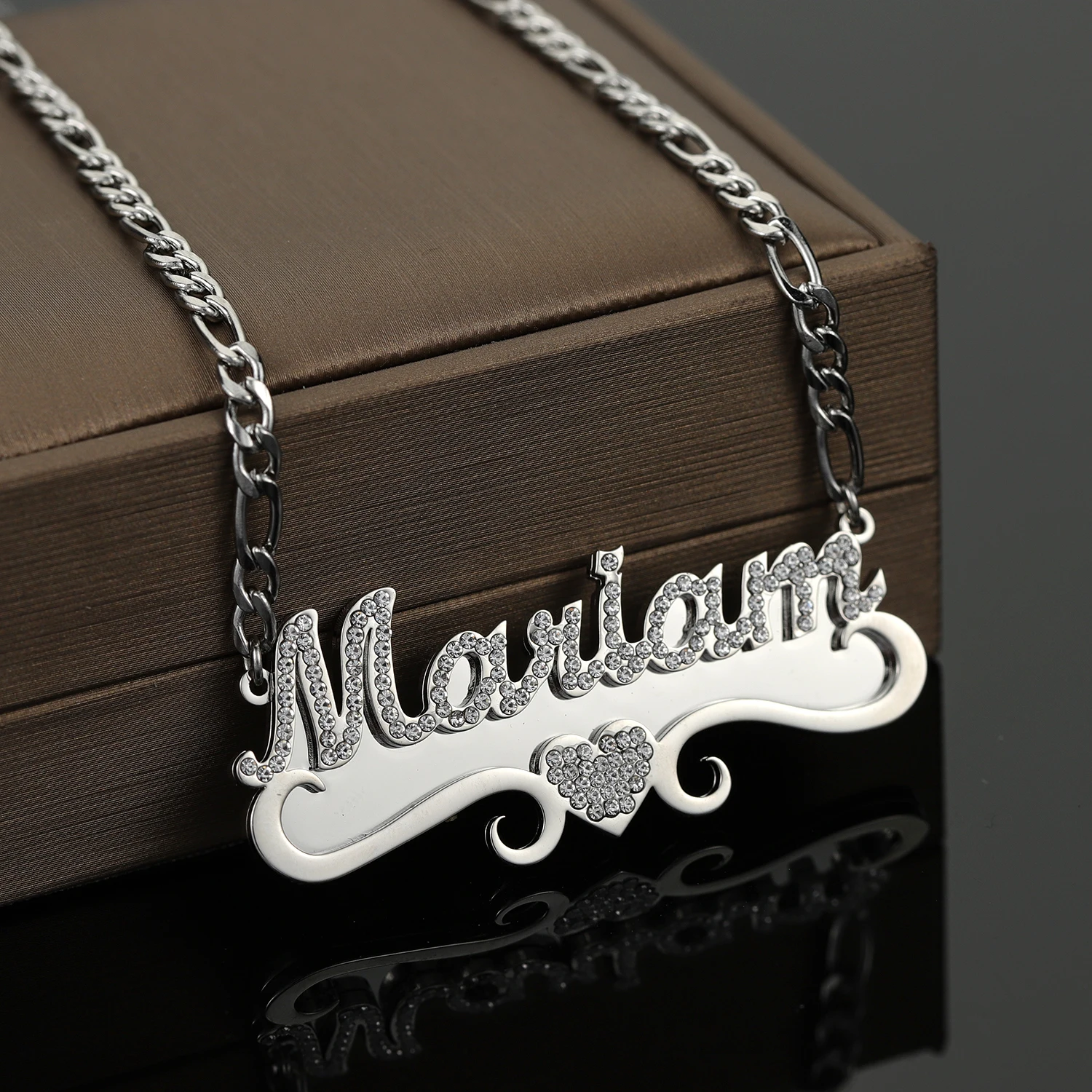 New Customized Name Bling Necklace With Snake Chain Crystal Tiny Name Necklace For Women Personalized Bridesmaids Gift For Her