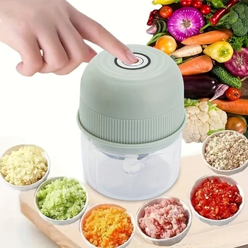 250ml Electric Mini Garlic Chopper USB Meat Grinder Garlic Crusher Sturdy Ginger and Vegetable Crusher，Thickened, Chopper 1