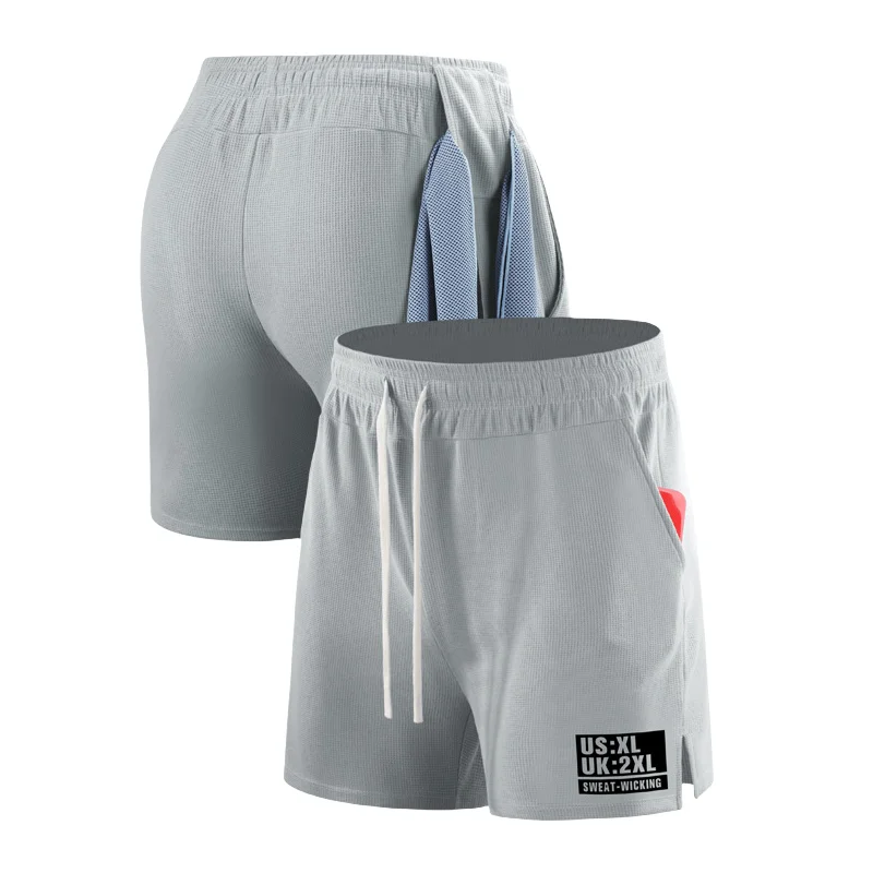 Waffles Sports Shorts Men's Running Football Fitness Quick-drying Breathable Comfortable Loose Thin Quarterly Pants