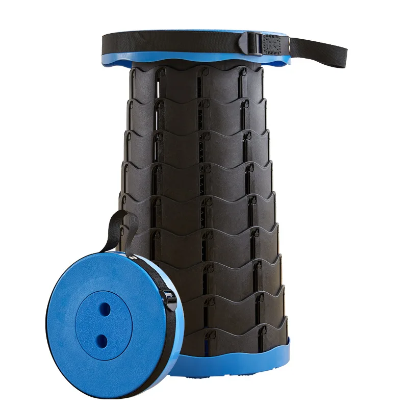 Ultralight Outdoor Furniture Retractable Chairs Portable Round Stool Mini Camping Storage Stool Convenient Fishing Chair