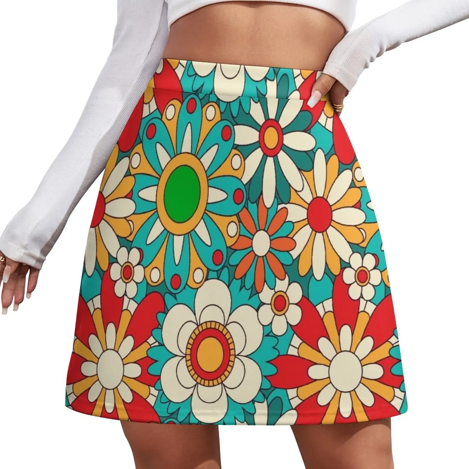 

Hippy Flowers Mini Skirt Women skirts summer outfits for women 2024 skirts for womans