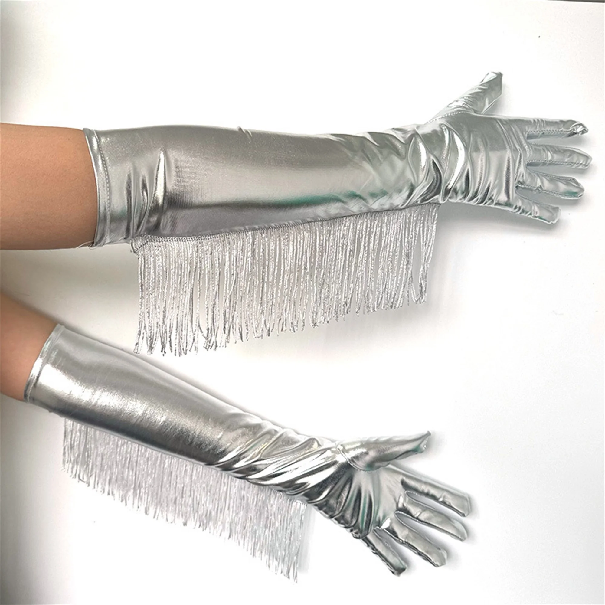 Women Sparkling Sequin Gloves Elegant Opera Length Gloves Party Costume Accessory for Halloween
