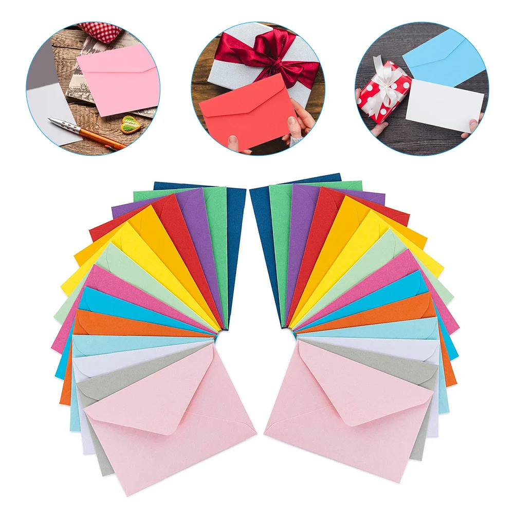 1 Pack of 50 Colorful Envelopes Cards Holder Cash Bag for Wedding Western Baby Shower Party Invitations Birthday Cards