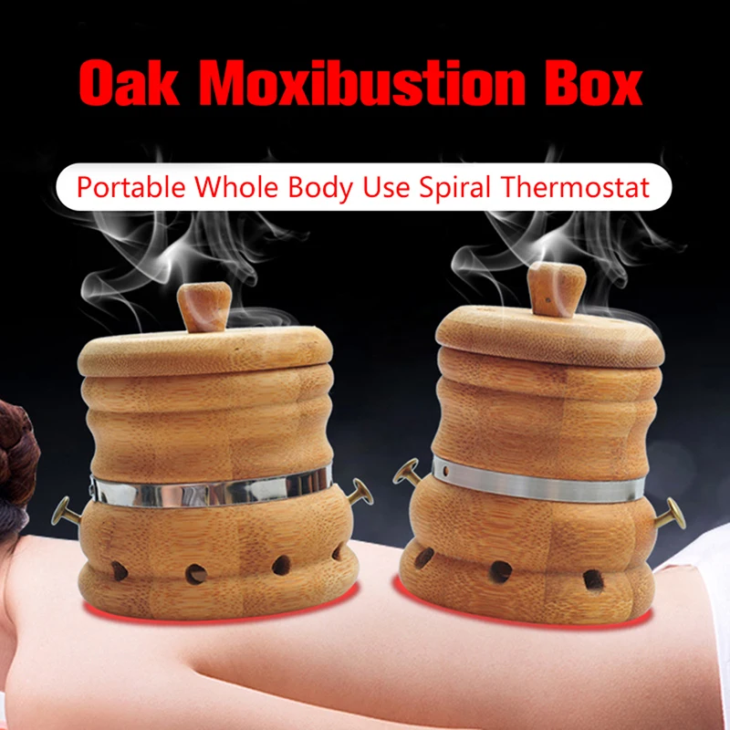 

High-class Controllable Temperature Wooden Moxibustion Box Heating Acupunture Therapy Meridian Massage Wild Mugwort Moxa Stick