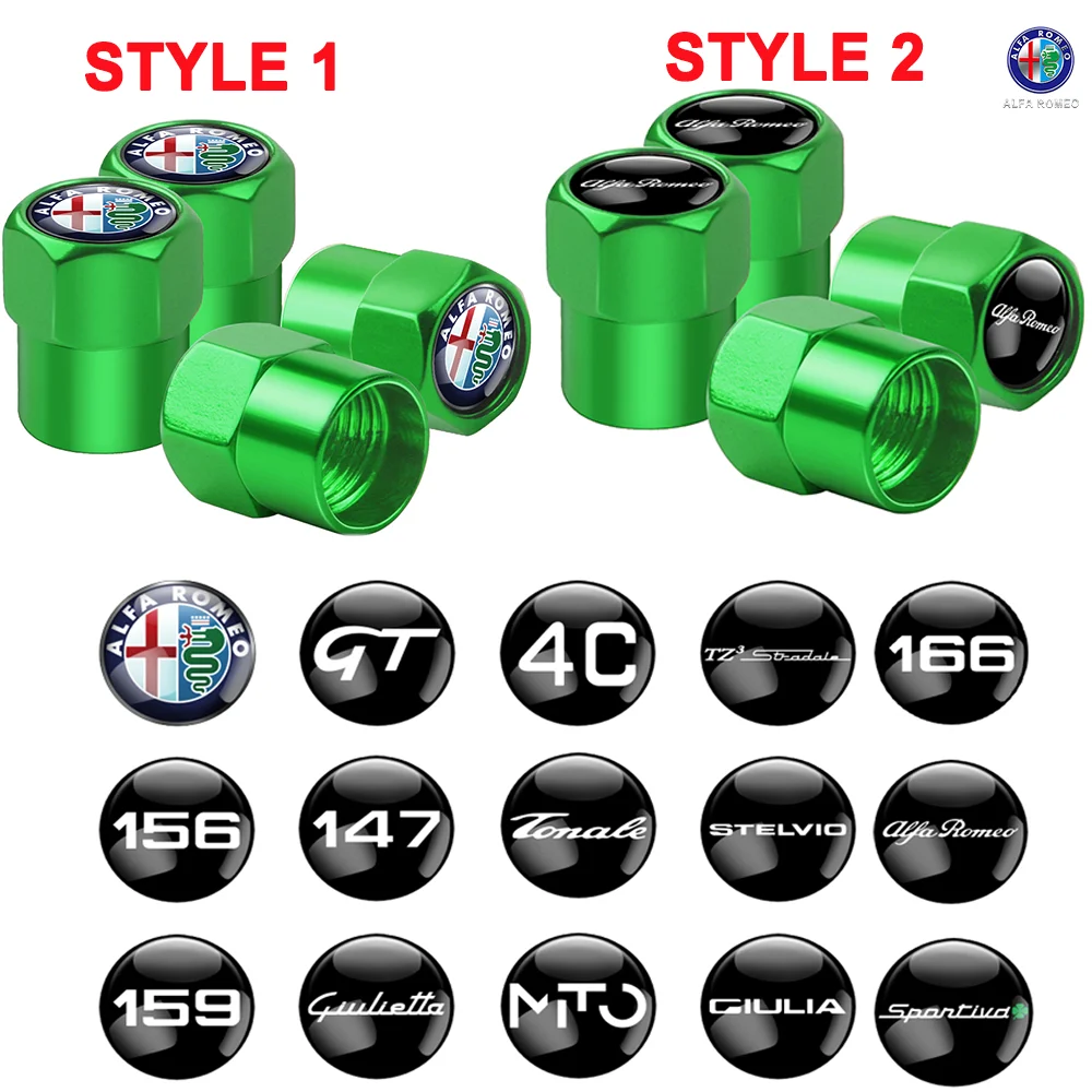 4PCS Stylish Car Tire Valve Caps Dust Covers - Premium Car Accessories