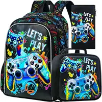 3PCS Dinosaur Backpack for Boys, 16" Kids Bookbag and Lunch Box, Preschool Backpacks for Elementary Students 1