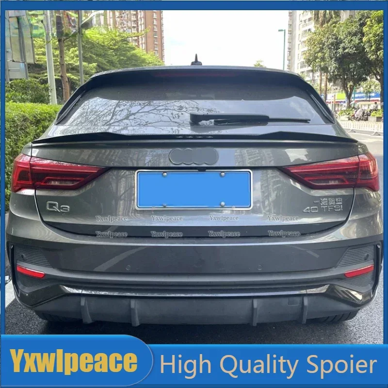 

For Audi Q3 Sportback 2019 2020 2021 2022 2023 High Quality ABS Plastic M4 Style Rear Trunk Lip Spoiler Wing Car Accessories