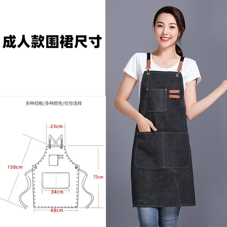 Description Picture 2 of itemComfortable Thin Kitchen Aprons for Woman Men Chef Work Apron for Grill Restaurants Bar Shop Cafes Beauty Nails Studios Uniforms