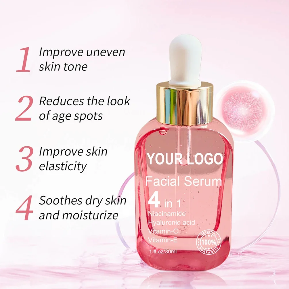 Private Label 30ml 4 in 1 Face Serum Whitening Nourishing Face Foundation Custom Logo Lifting Fade Fine Lines Makeup Wholesale 5