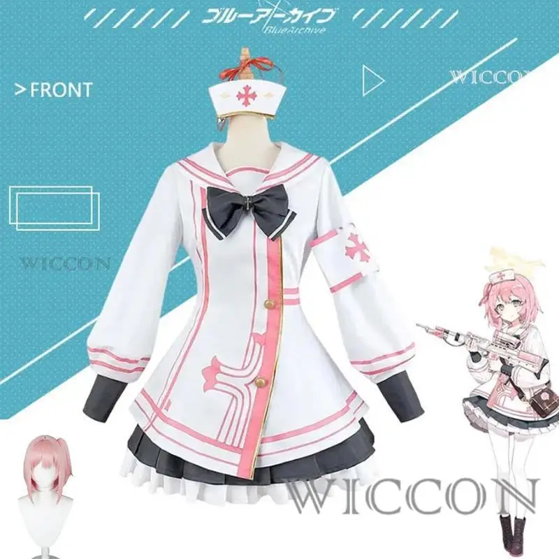 

Game Blue Archive Sumi Serina Cosplay Naval Leader Nurse Uniform Wig Woman Sexy Kawaii Party Sailor Suit For Halloween Party