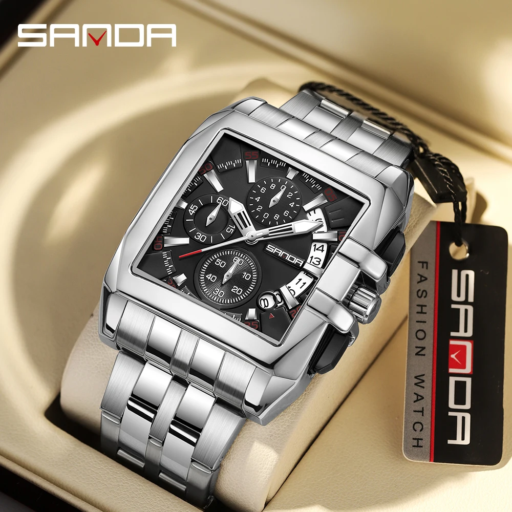 

SANDA 5302 2023 Fashion Sport Watches for Men Top Brand Military Quartz Wristwatch Calendar Male Clock Chronograph Montre Homme