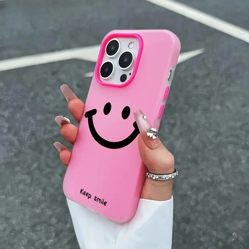 Vibrant Smiley Face Jelly Color Shockproof Transparent Phone Case