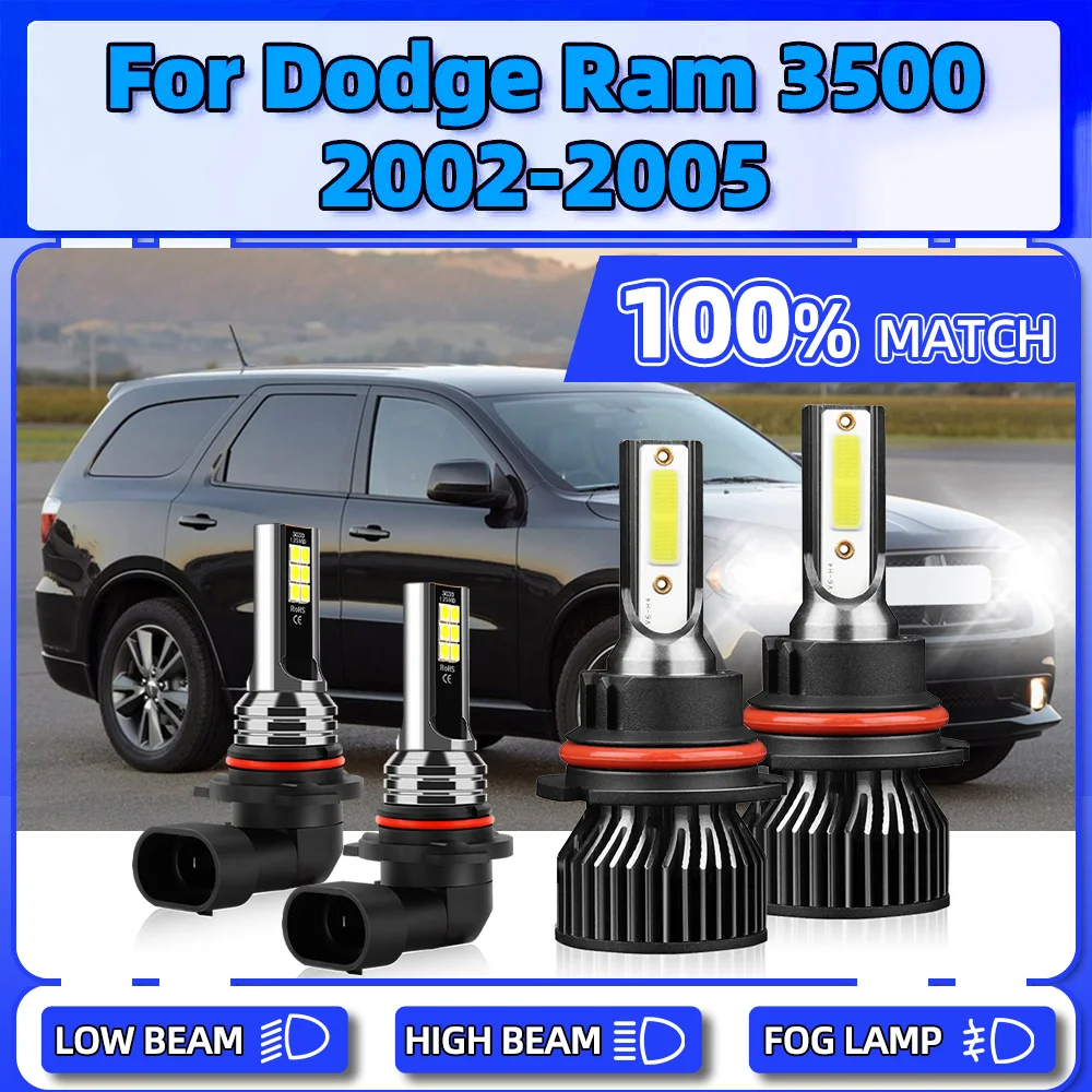 

240W LED Headlight 12V Car Fog Lamps 40000LM Plug And Play Auto Front Lamps 6000K White For Dodge Ram 3500 2002 2003 2004 2005