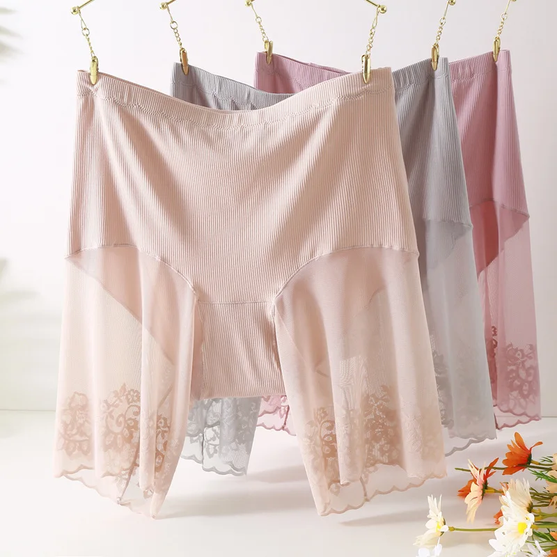 Women Panties Maternity Leggings Plus Size Pregnant Safety Shorts Summer High Waist Sexy Lace Anti Chafing Boyshorts Panties Pregnancy Under Skirt Shorts 5XL