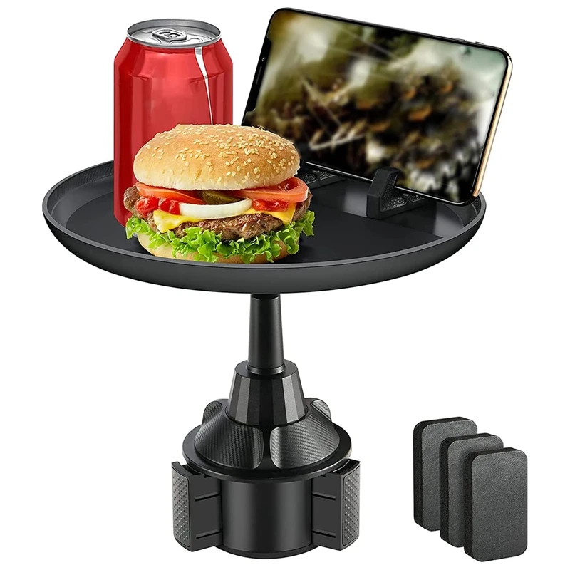 Portable Cup Holder 360 Degree Rotatable Adjustable Small Dining Table For Car Meal Table Mobile Phone Drinks Coffee Food