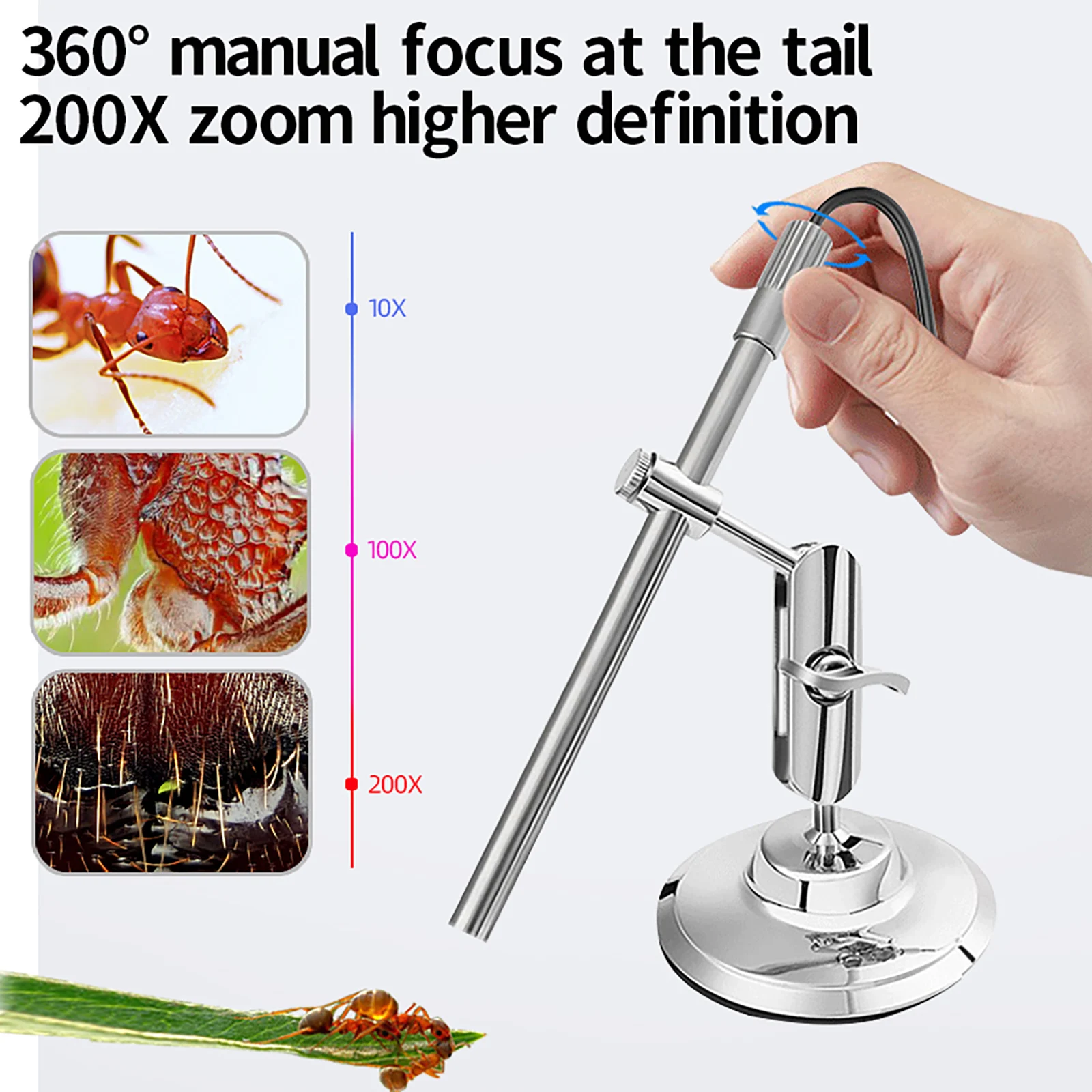 Handheld Digital Microscope Camera 1080P HD USB Inspection Camera 50x-200x Magnification Microscopes With 8 LED For TYPE- C 5