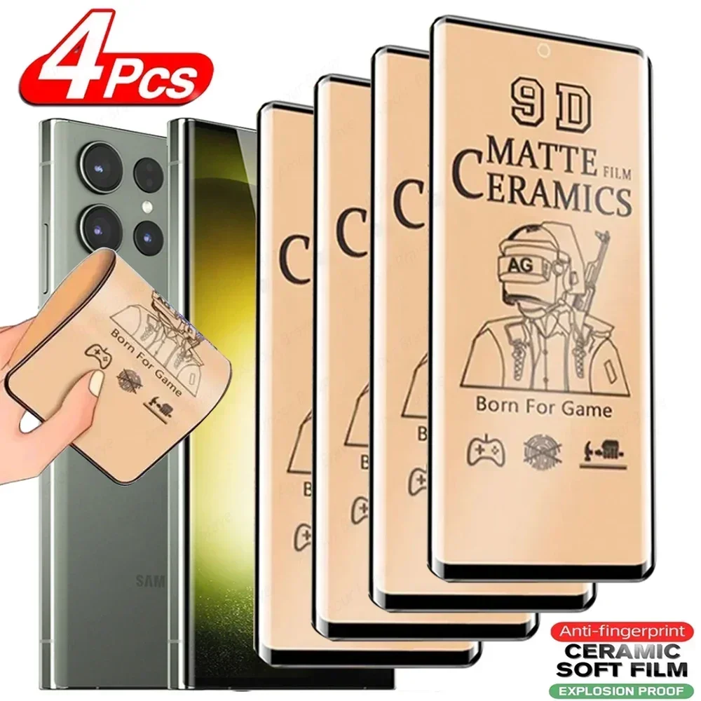

4 шт., матовая керамическая пленка для Samsung Galaxy S23 Ultra S22 S21 S20 FE S8 S9 S10 Plus Note 10 Plus 20
