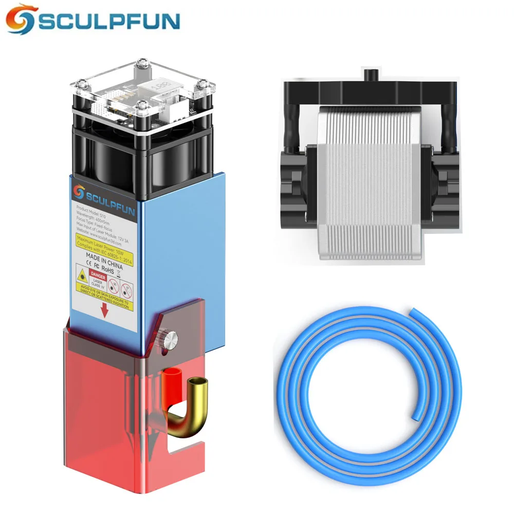 SCULPFUN S9 S10 Laser Module 5W 10W Laser Head Air Assist Pump High Density Laser Beam 30L/Min Air Compressor for Laser Engraver