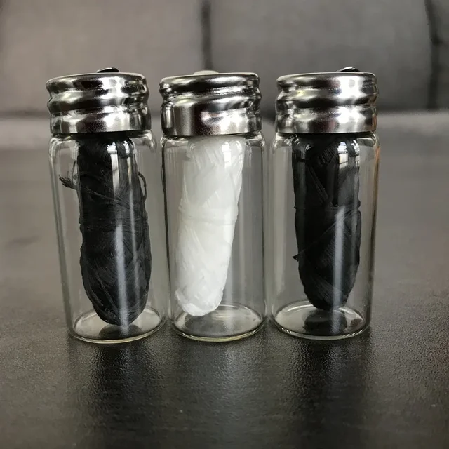 Organic Bamboo Fibre Dental Floss with Activated Charcoal Floss Zero Waste Glass Jar Natural Silk Spools Bamboo Dental Floss 30m 2