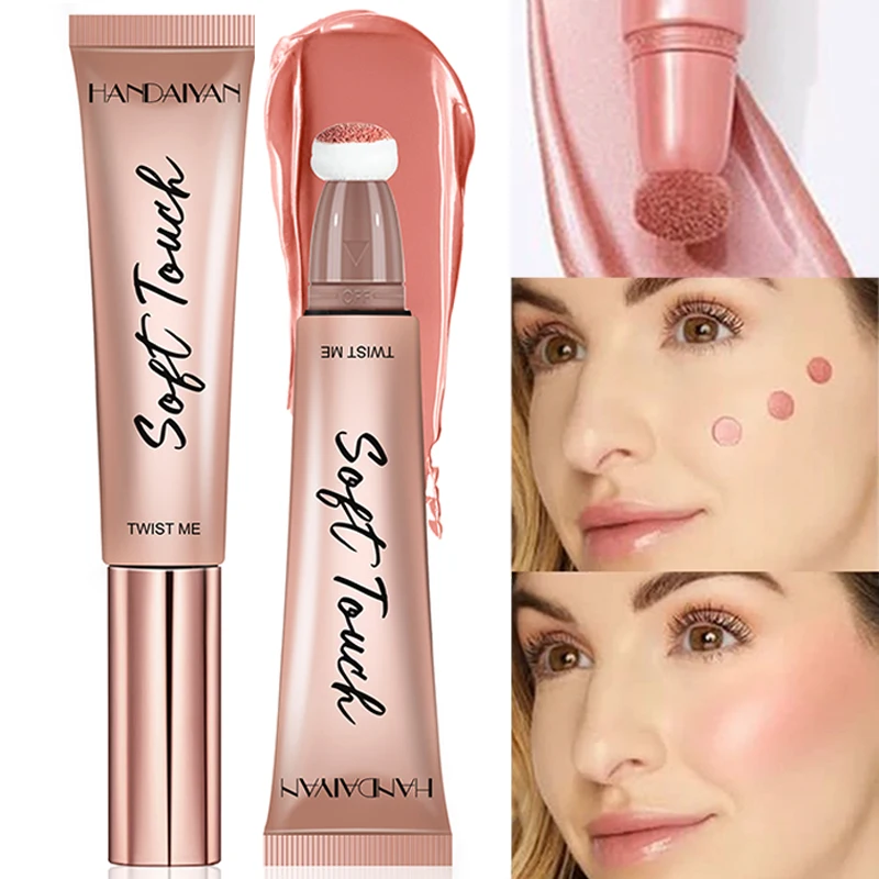 Pink Peach Velvet Matte Liquid Blush Stick Face Contouring Pen High Color Rendering Blush Highlight Pencil Last Makeup Cosmetics