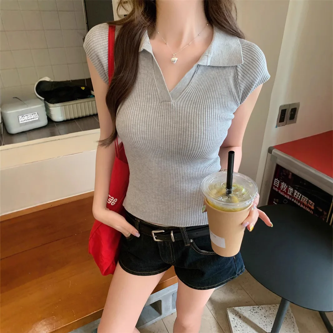 Summer Lady Knitted Pullover Tops