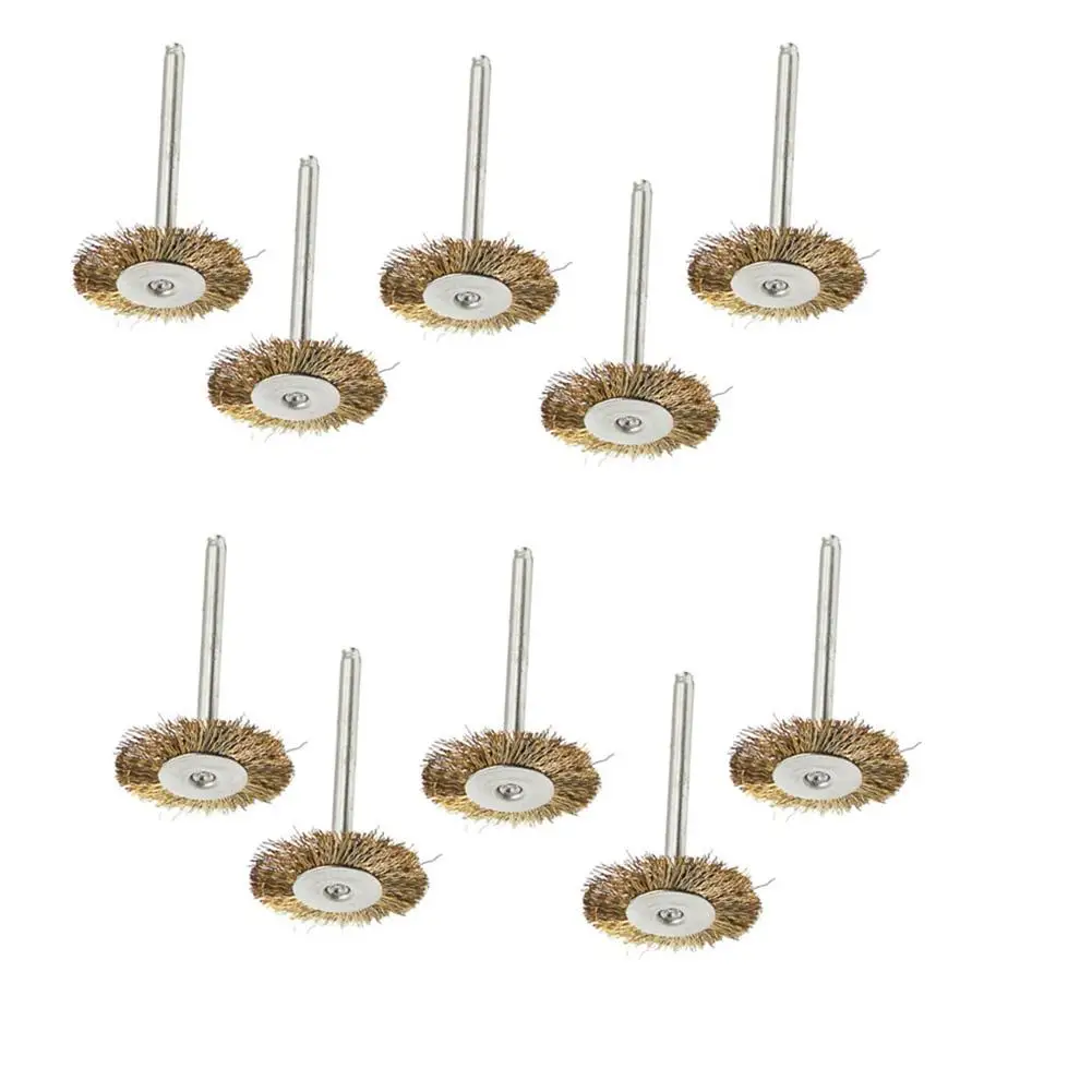 20 Pcs Steel Wire Wheel Brushes 22mm Polishing Brush 3mm Rod Replacement Parts For Power Drill Grinder Rotary Tools Accessories high quality 45pcs mini rotary stainless steel wire wheel brushes set 3 types polishing brushes mini drill rotary tools