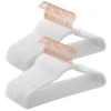 SONGMICSHOME Velvet Hangers 50 Pack, Non-Slip Hangers with Rose Gold-Colored Swivel Hooks, Slim Space-Saving Hangers 1
