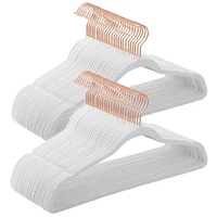 SONGMICSHOME Velvet Hangers 50 Pack, Non-Slip Hangers with Rose Gold-Colored Swivel Hooks, Slim Space-Saving Hangers 1