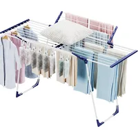 Clothes Drying Rack, Foldable Gullwing Laundry Rack for Indoor Outdoor, 10pcs Clips with Bag 2