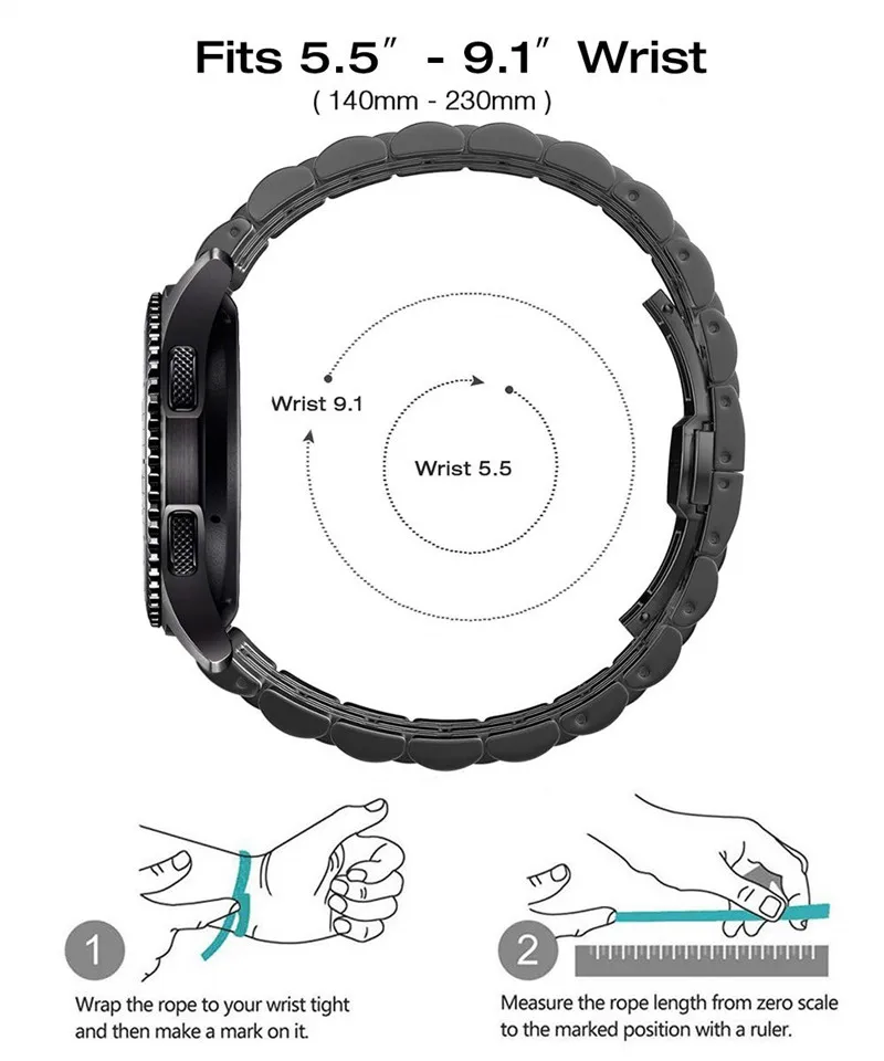 Stainless Steel Adjustable Bracelet for Smartwatch - Premium Replacement Band