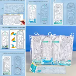 Multi-function Geometric Drawing Ruler 360 Degree Rotation Protractor  Students Learning Measuring Tool School Office Supplies
