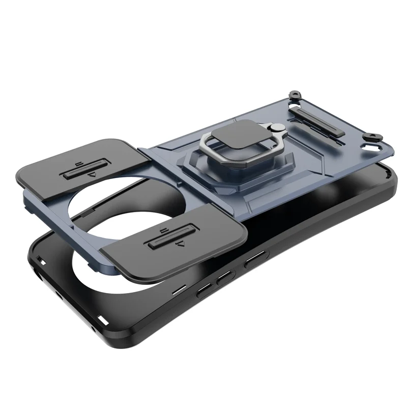Sleek 5G Slide Camera Armor Phone Case with Ring Car Holder & Back Cover