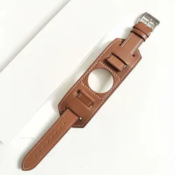 Premium Leather Watch Bracelet - Elegant Loop Band for Galaxywatch4 Clas 46 (Brown)