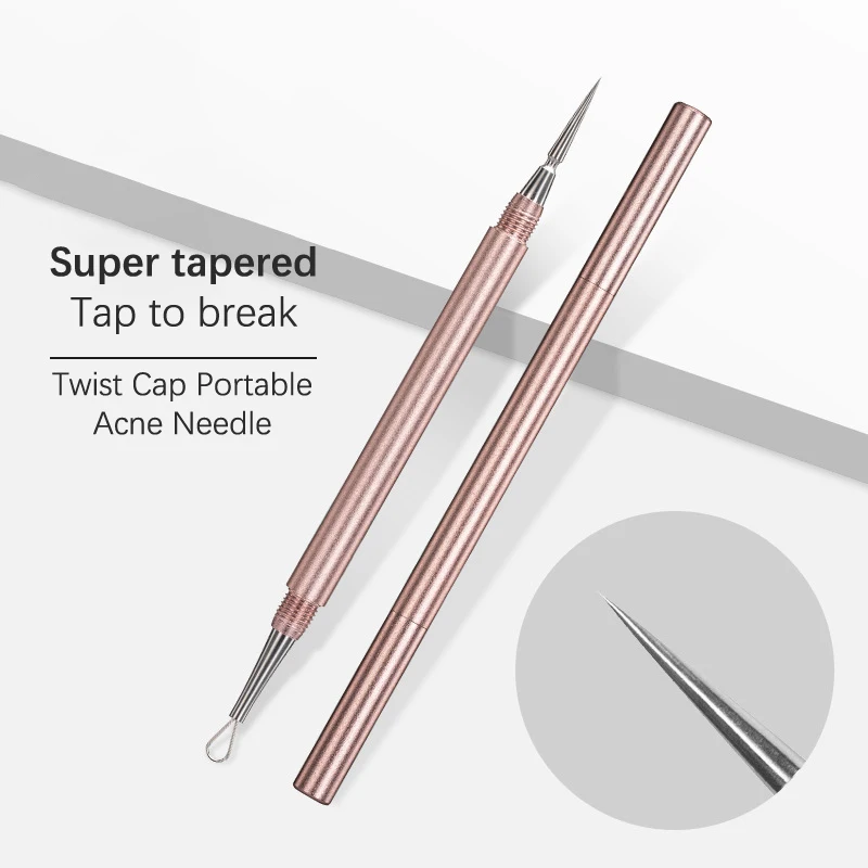 Double Head Blackhead Comedone Acne Blemish Extractor Remover Stainless Needles Blackhead Pimple Blemish Extractor Remove Tools blackhead remover acne remover