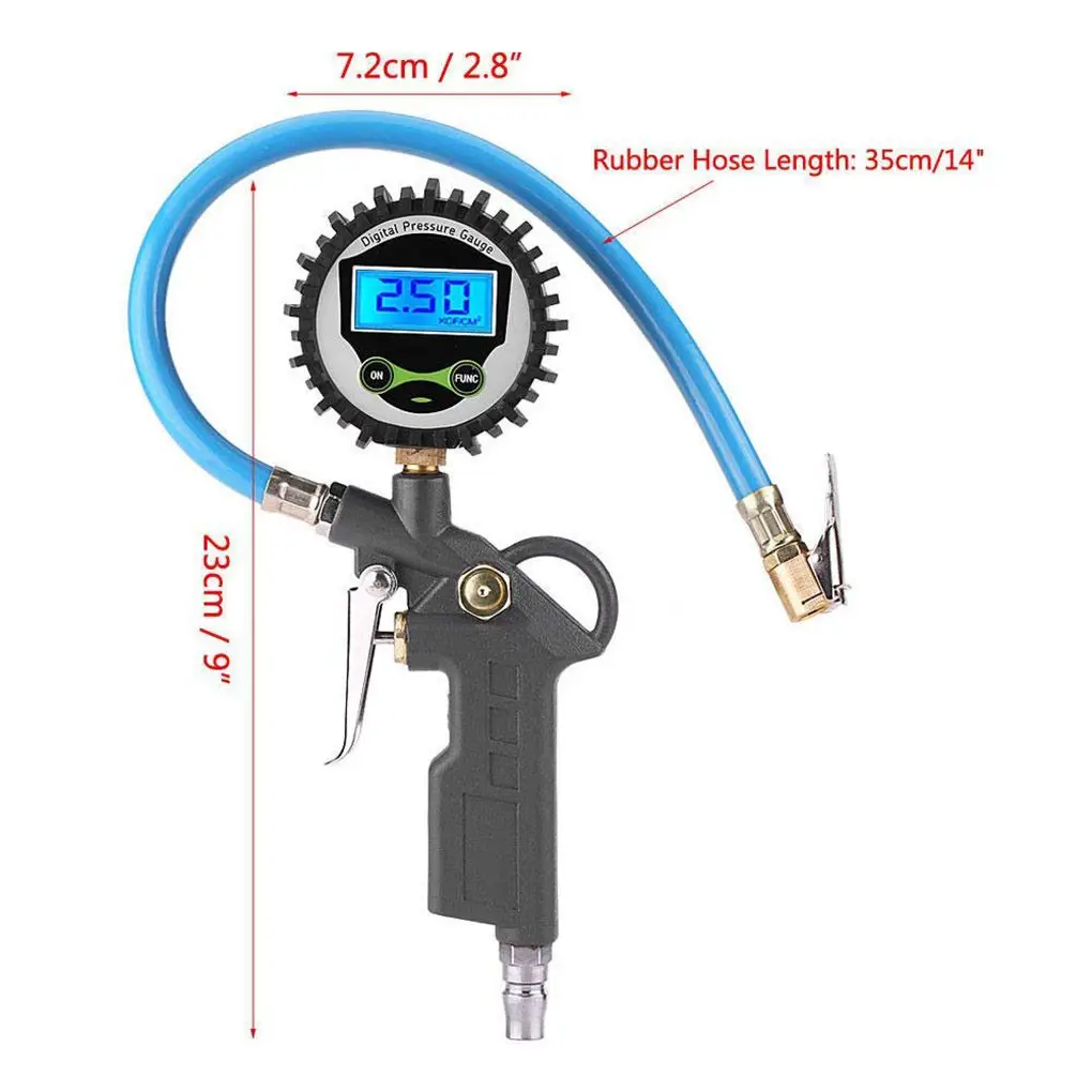 

Digital Display Car Tire Air Pressure Inflator Gauge Aluminum Alloy LCD Display Vehicle Tester Inflation Sensor