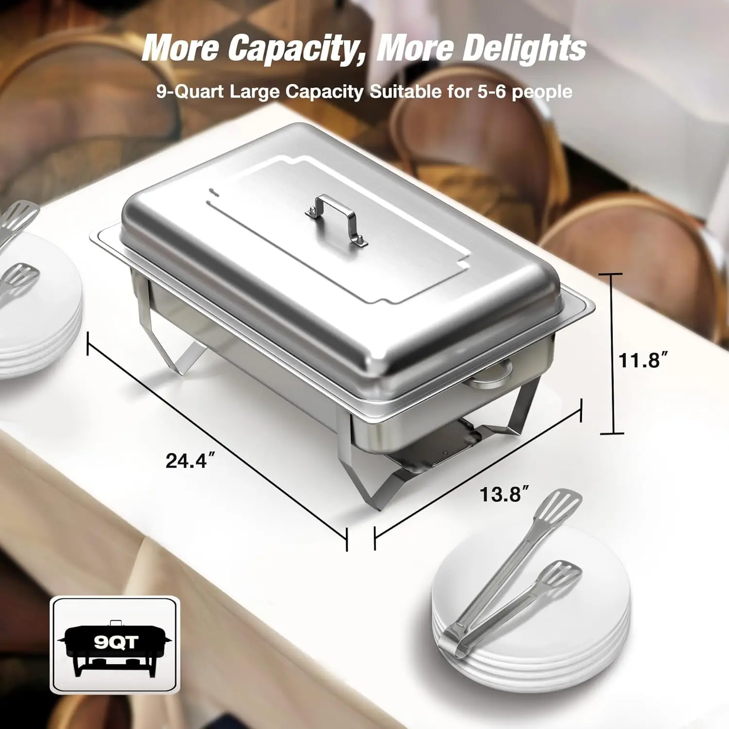 Stainless Steel Rectangle Chafing Dish Food Pans for Catering Buffet