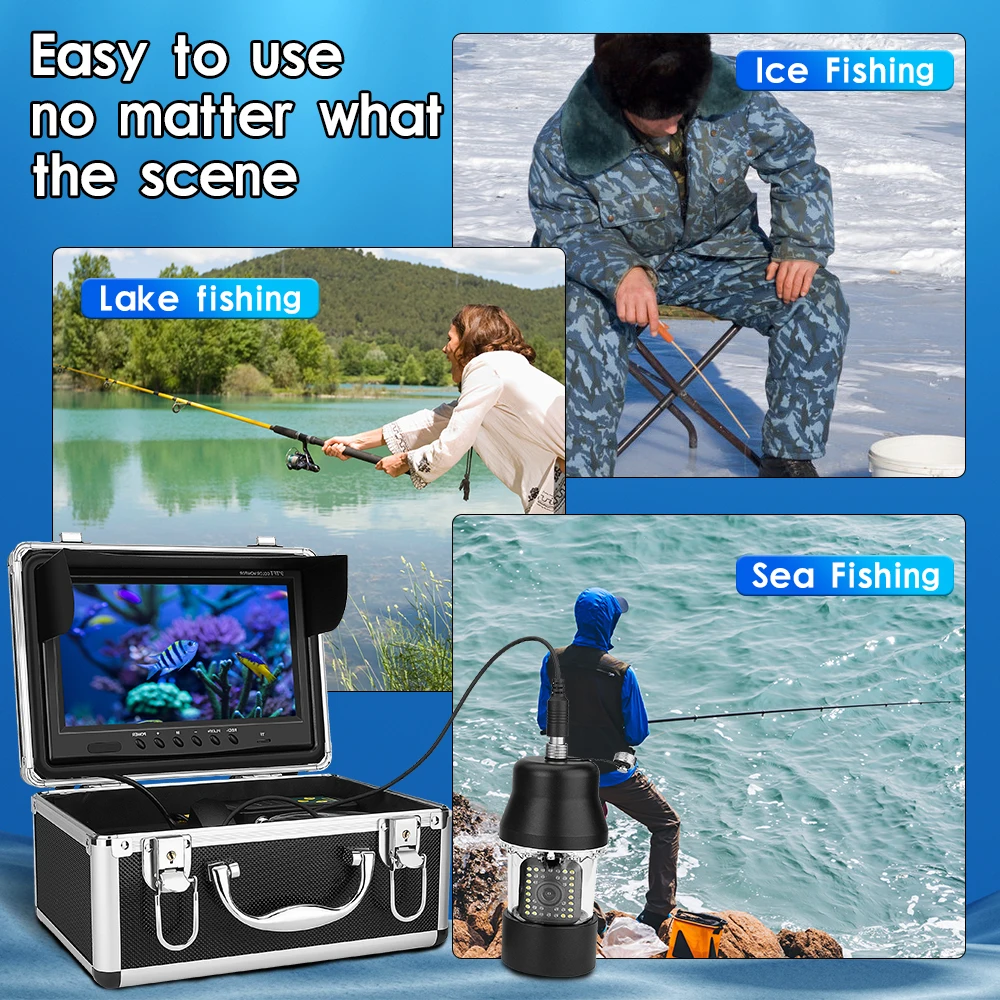 Caméra De Pêche Sous-marine MOUNTAINONE 9 Pouces - 50m - Détecteur De Poissons IP68