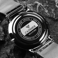 CADISEN suisse Ronda 715 montre à Quartz homme 7MM cadran Ultra-mince saphir lumineux acier inoxydable Milano maille bracelet montres hommes 2