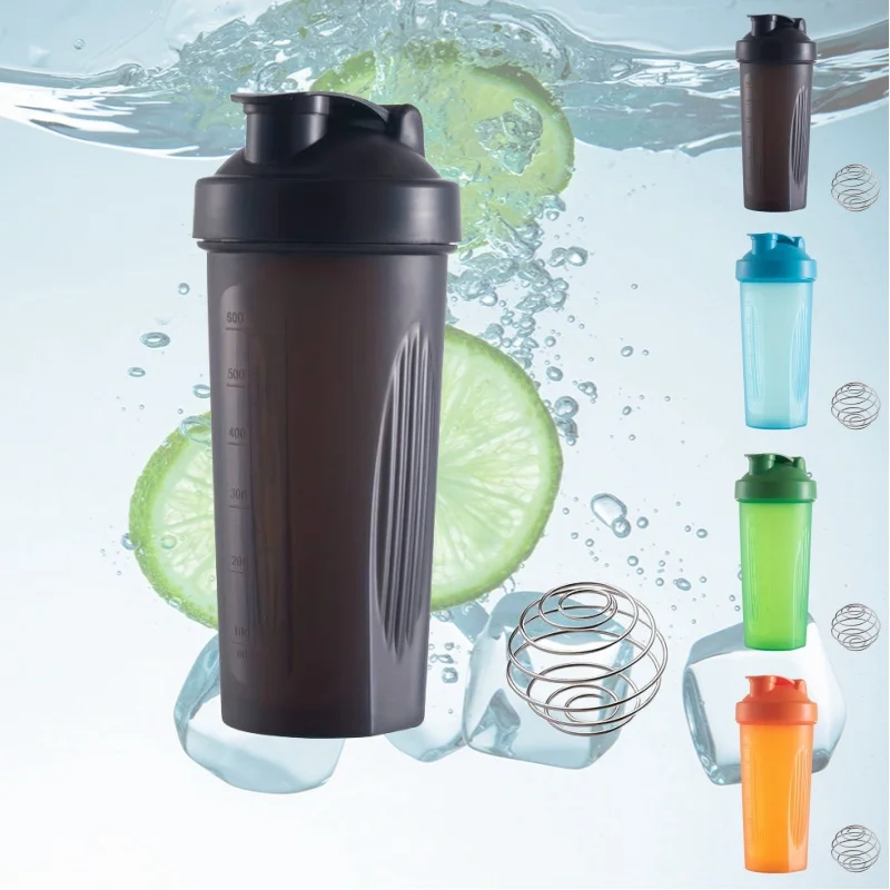 Shaking Cup 600ml/20oz Sports With Metal Stirring Ball For Protein Powder Mixing Hydration