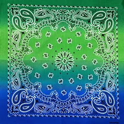 Gradient Paisley Cotton Bandana Scarf - Unisex Fashion Accessory (Gradient green)