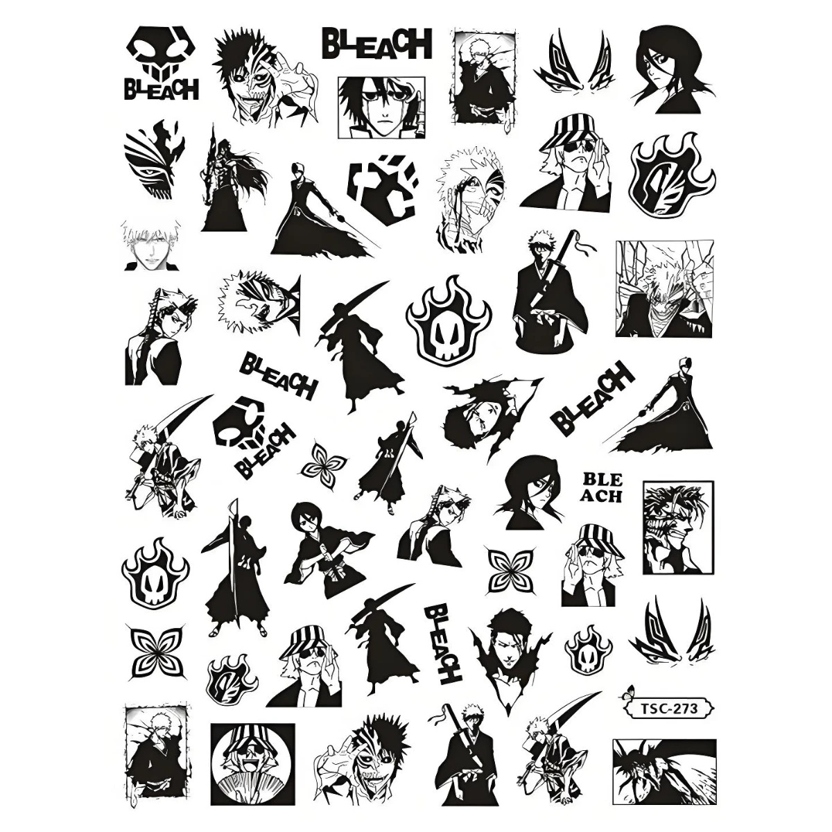 TSC-161 BLEACH Kurosaki Ichigo Anime 3D Nail Art Sticker Stamp Decal Nail Slider Decor for DIY Fashion