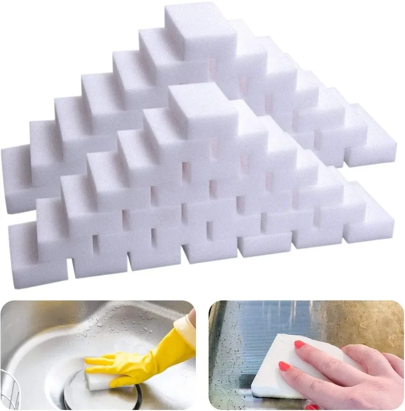 100 Pcs Magic Melamine Cleaning Sponges Set