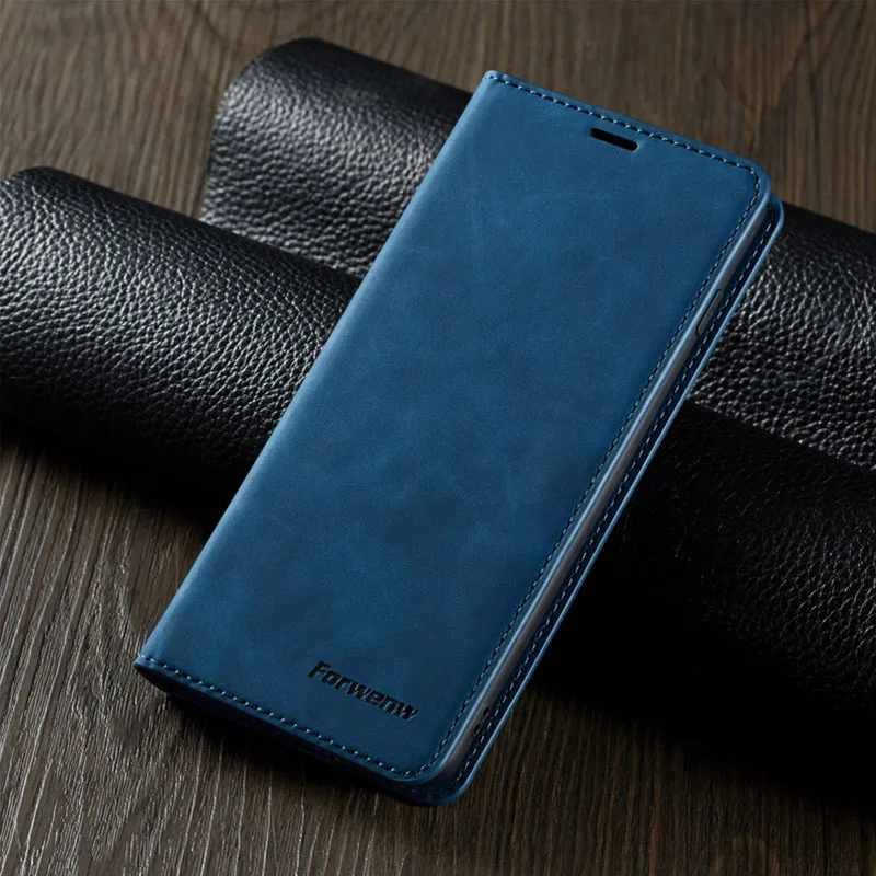 Luxury Leather Wallet Flip Card Cover with Magnetic Closure