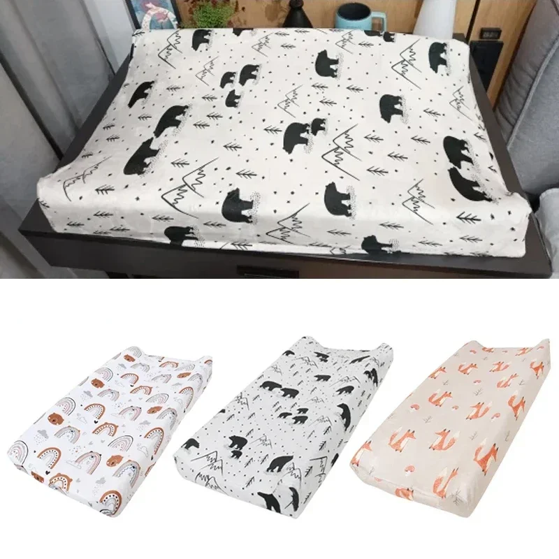 Diaper Changing Pad Diaper Changing Mat Soft Reusable Changing Pad Cover Printing Design Minky Material Baby Breathable Diaper Pad Sheets Cover