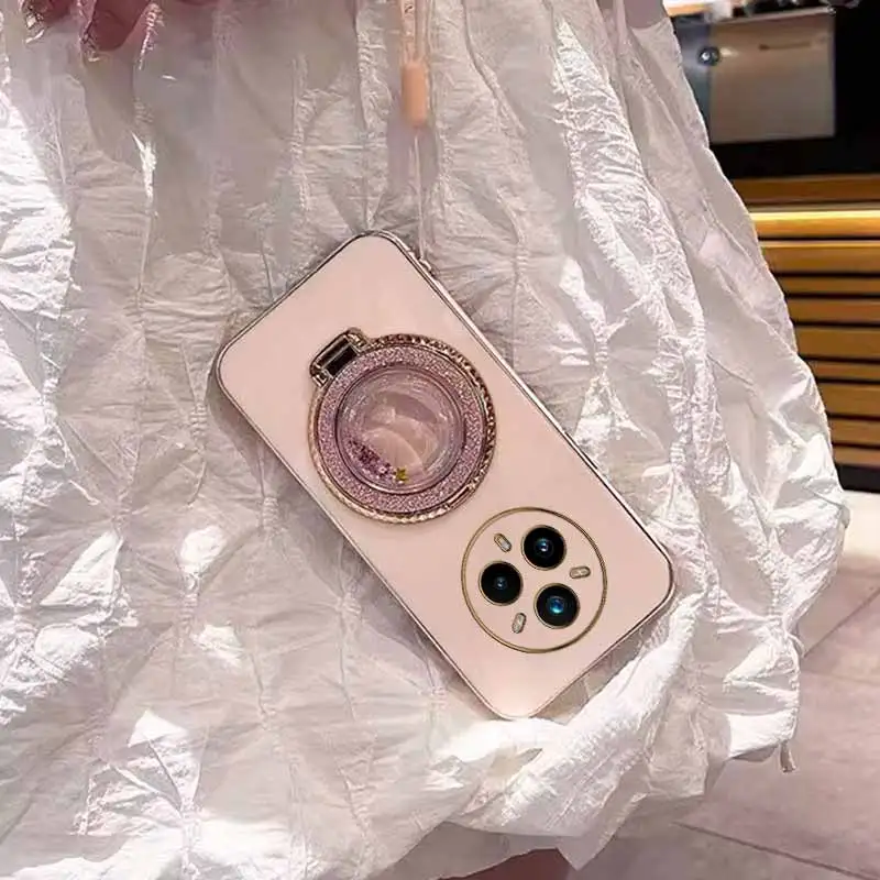 Elegant Circular Support Plated Phone Case Cover
