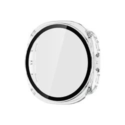 Enhanced Protective Bumper Cover with Tempered Glass Screen Protector for GalaxyWatch 9 8 40mm (Transparent)