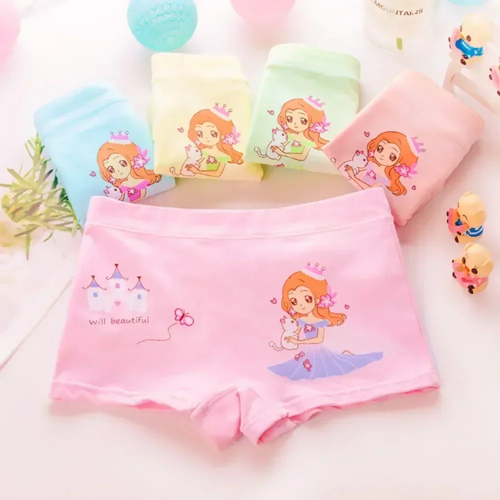 Girls' All Cotton Flat Angle Underwear Little Girls' Shorts Cartoon Fine Woven Cotton Class A Baby 1-3 Years Old girls underwear,children underwear